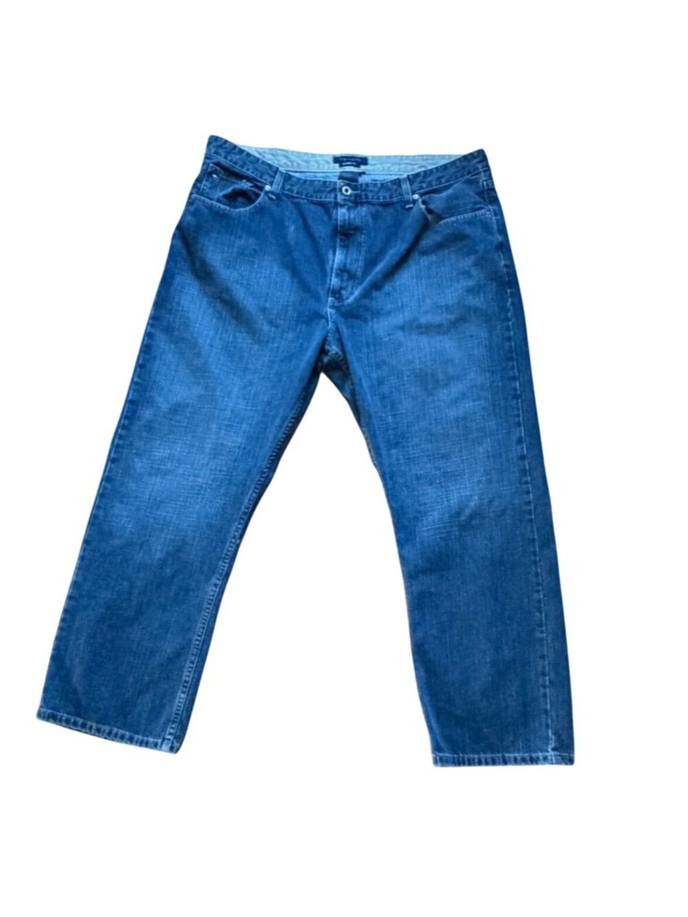 Tommy Hilfiger Mens Freedom Fit Denim Jeans-Darker Wash-42x30-GUC